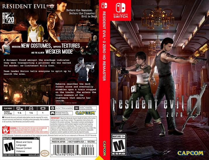  Cover Nintendo Switch - Resident Evil 0 Zero HD Remaster Nintendo Switch - Cover.jpeg